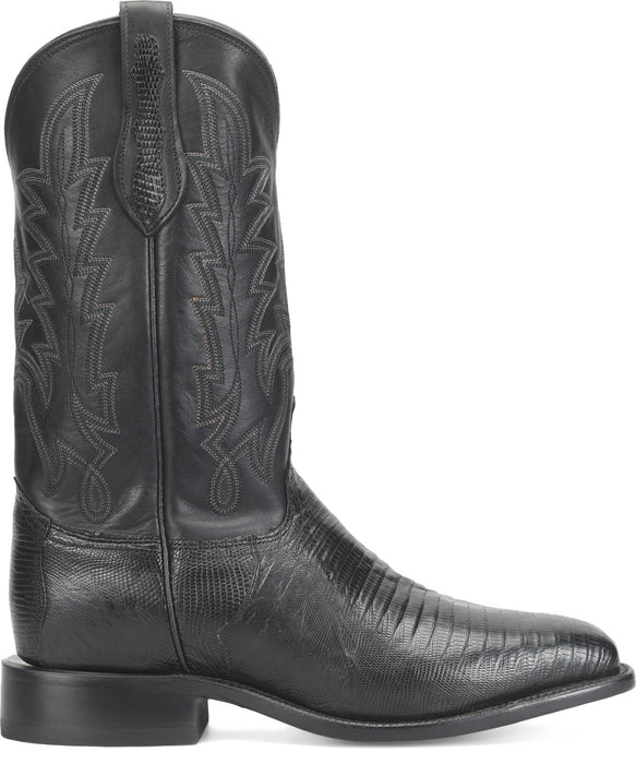 Justin Mens Reposado 12in Obsidian Lizard Skin George Strait Cowboy Boots