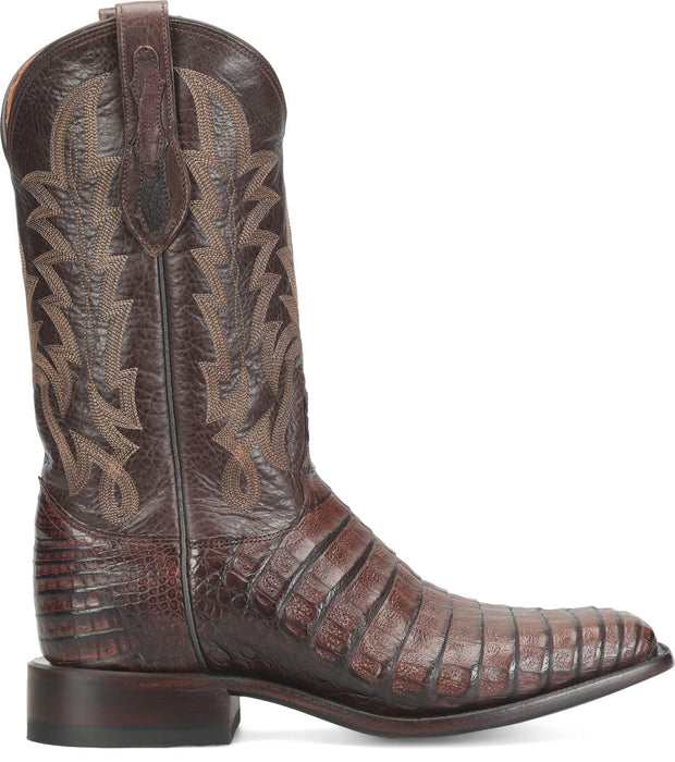 Justin Mens Panama Chocolate Caiman George Strait Cowboy Boots