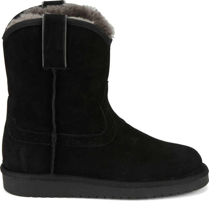 Justin Womens Heidi 8in Black Shearling Cowboy Boots