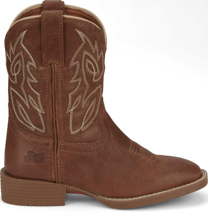 Justin Kids Unisex Canter Junior Amber Leather Cowboy Boots