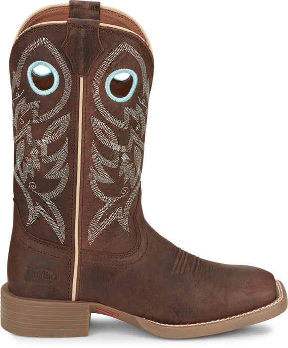 Justin Womens Liberty 11in Western Spicy Brown Leather Cowboy Boots