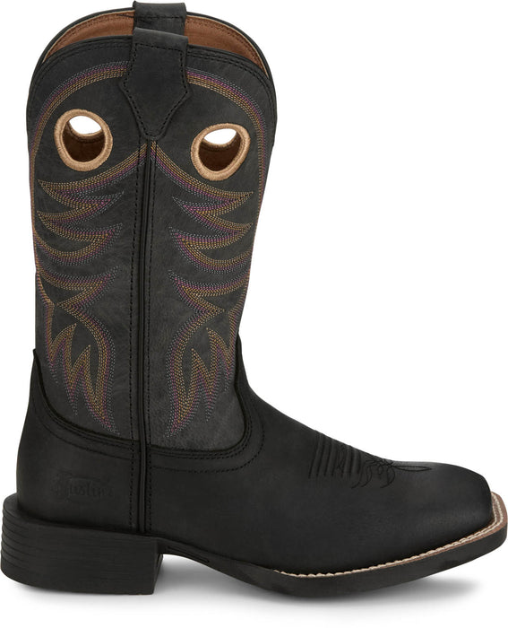 Justin Womens Dixie Black Leather Cowboy Boots