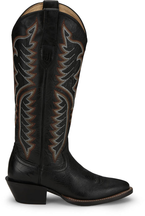 Justin Womens Evelyn Coal Leather Cowboy Boots