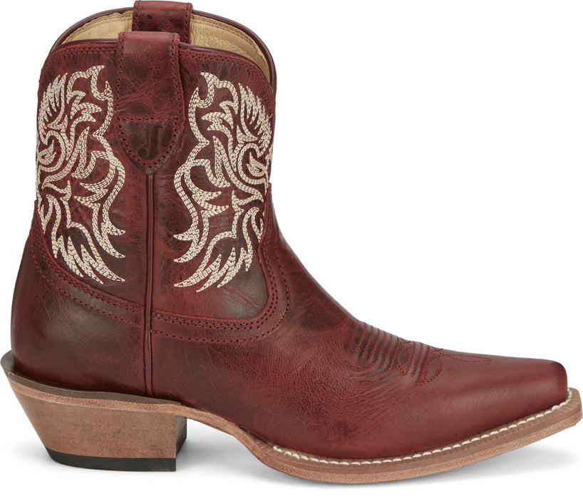Justin Womens Isabella Ruby Leather Cowboy Boots