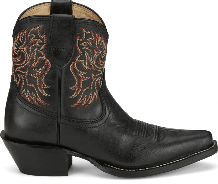 Justin Womens Isabella Coal Leather Cowboy Boots