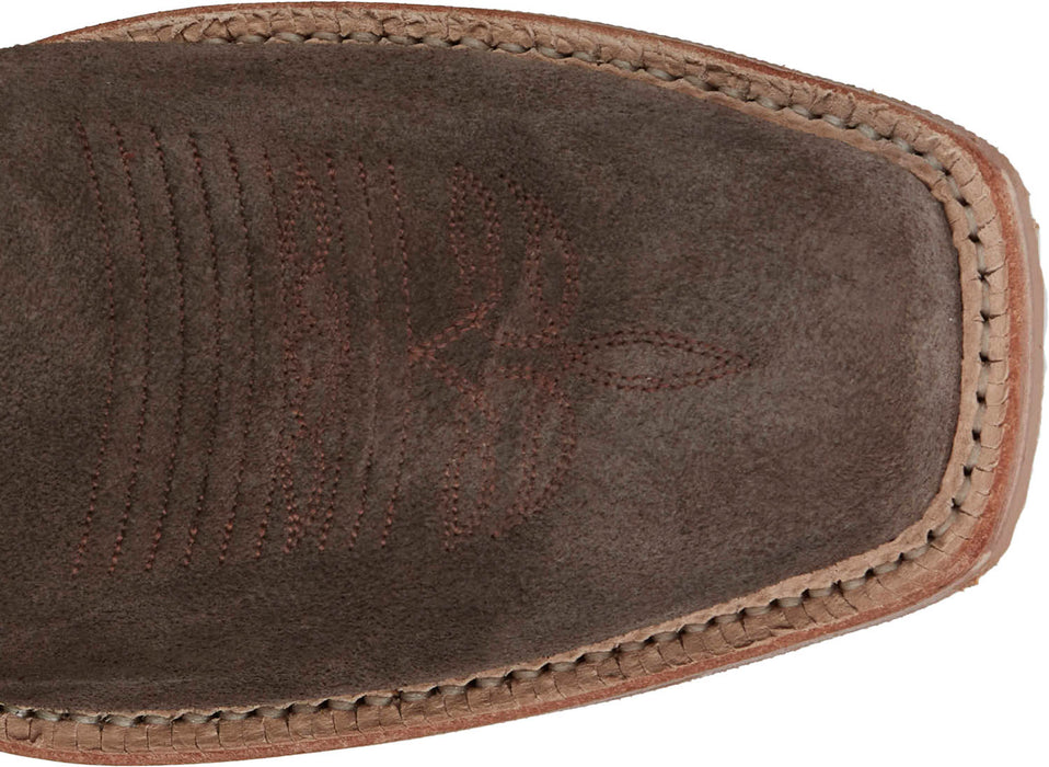 Justin Mens Fergus 11in Roughout Chocolate Leather Bent Rail Cowboy Boots