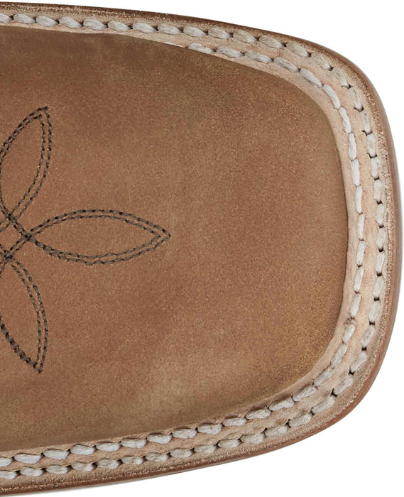 Justin Womens Peyton 11in Western Distressed Cognac/Blue Leather Cowboy Boots