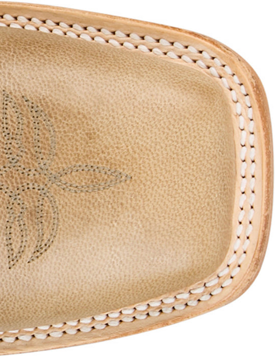 Justin Mens Burchett 13in Western Bone/Aqua Goat Leather CPX Cowboy Boots