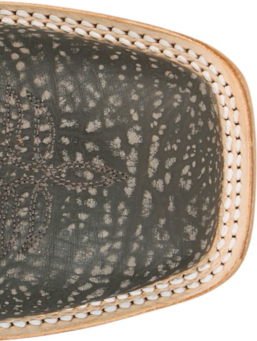 Justin Mens Cowman 13in Shrunken Shoulder Chocolate/Green Leather Cowboy Boots