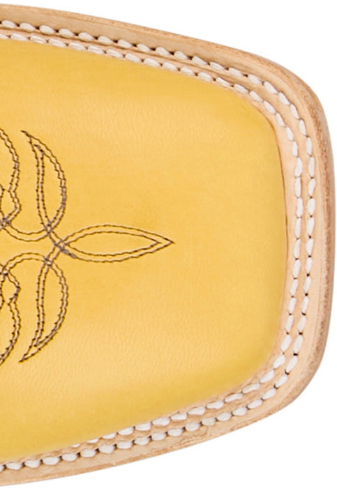 Justin Mens Boston 13in Whitetail Deer Yellow Leather CPX Cowboy Boots