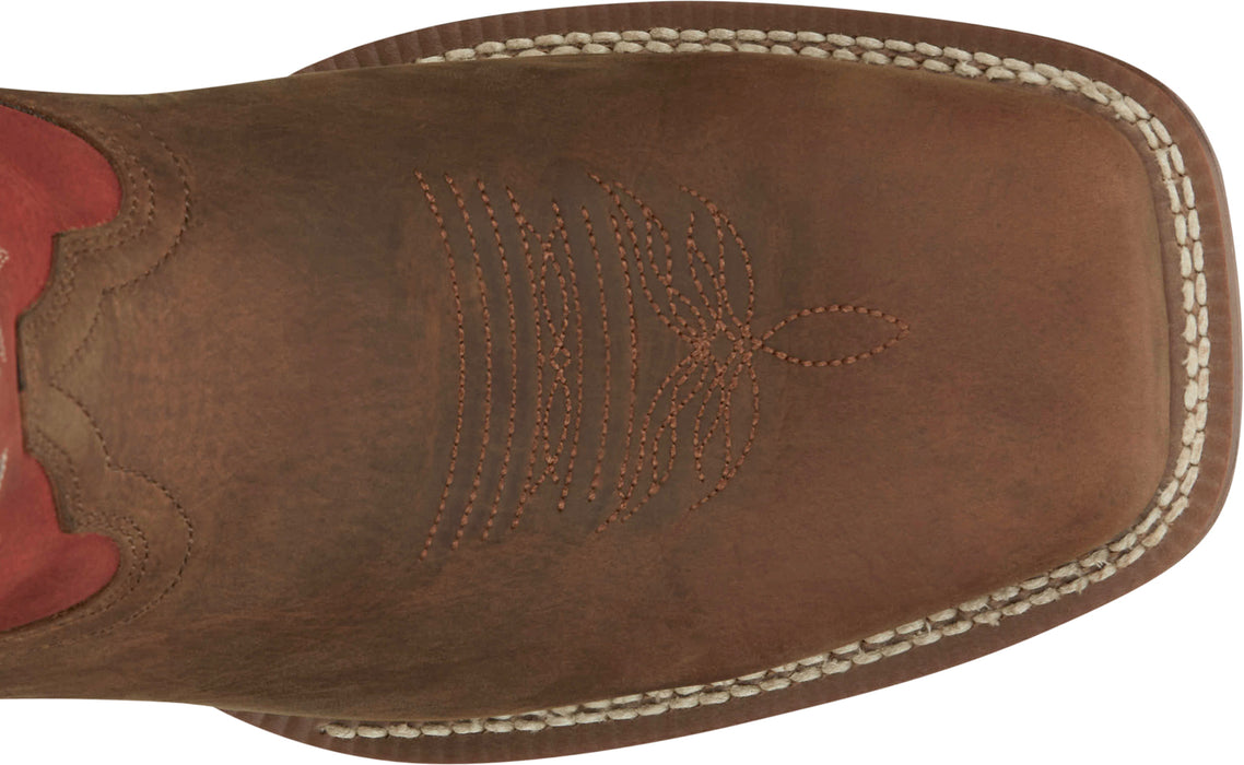 Justin Mens Jackpot 11in Western Pecan Leather Frontier Cowboy Boots