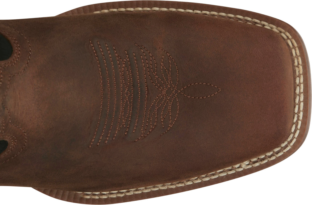 Justin Mens Big News 11in Western Walnut Leather Frontier Cowboy Boots