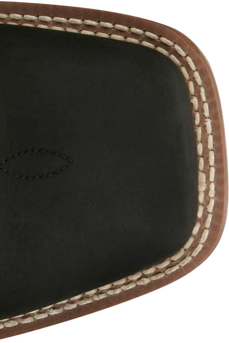 Justin Mens Big News 11in Western Black Leather Frontier Cowboy Boots