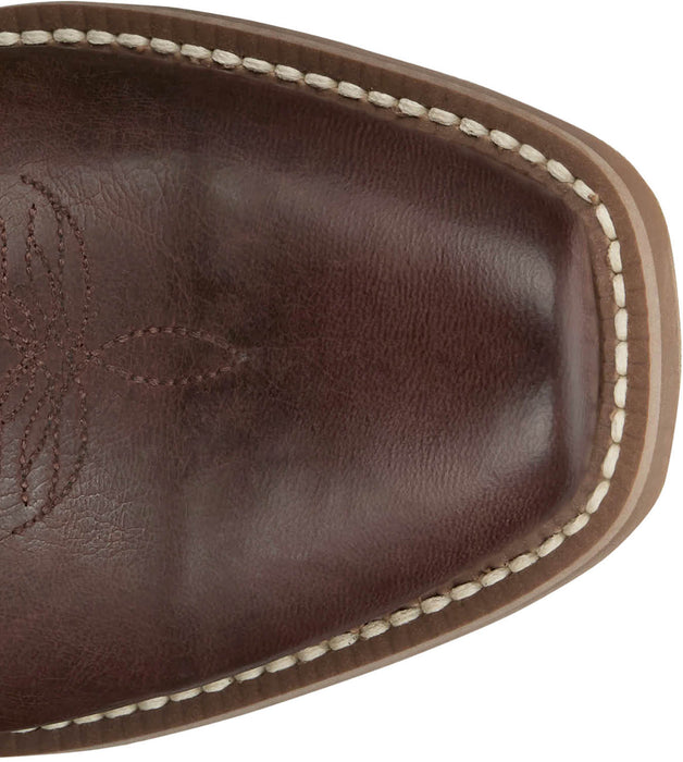 Justin Mens Cowboy Town 13in Western Bay Brown Leather Frontier Cowboy Boots