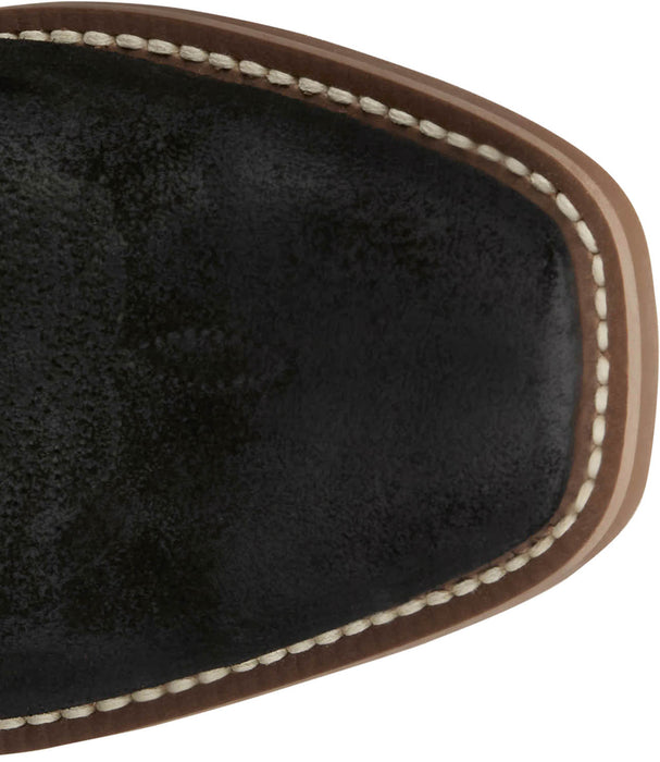 Justin Mens Cowboy Town 13in Western Onyx/Red Suede Frontier Cowboy Boots