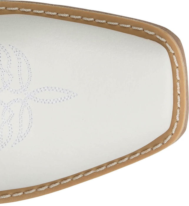 Justin Womens Rae Bright White Leather Cowboy Boots