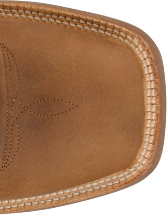 Justin Mens Rustle Chestnut Brown Cowhide Cowboy Boots