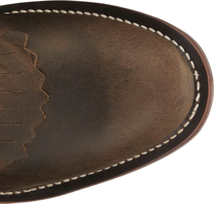 Justin Mens Drennan 7in Lacer-Up Roper Khaki Leather Work Boots