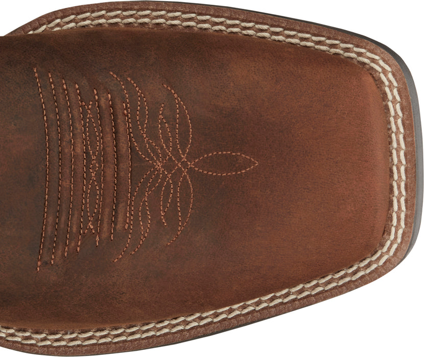 Justin Mens Bowline 11in Western Pecan Water Buffalo Cowboy Boots