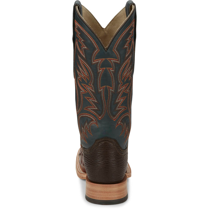 Justin Mens Doc Bar AQHA Brandy Full Quill Ostrich Cowboy Boots