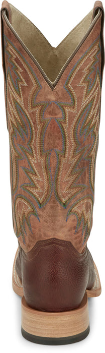 Justin Mens Three Bars AQHA Brandy Smooth Ostrich Cowboy Boots