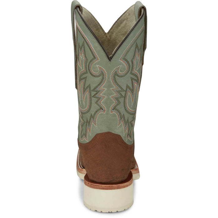 Justin Mens Peppy San Badger AQHA Distressed Cognac Smooth Ostrich Cowboy Boots