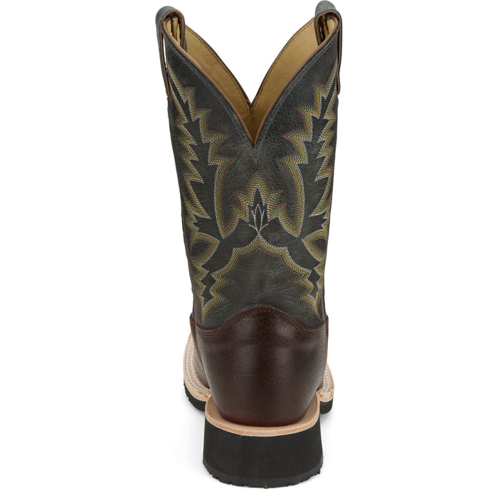 Justin Mens Trainor 11in Western Cognac Leather Bent Rail Cowboy Boots