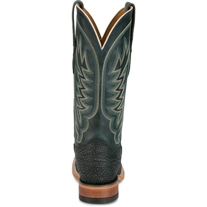 Justin Mens Cowman 13in Shrunken Shoulder Black Leather CPX Cowboy Boots