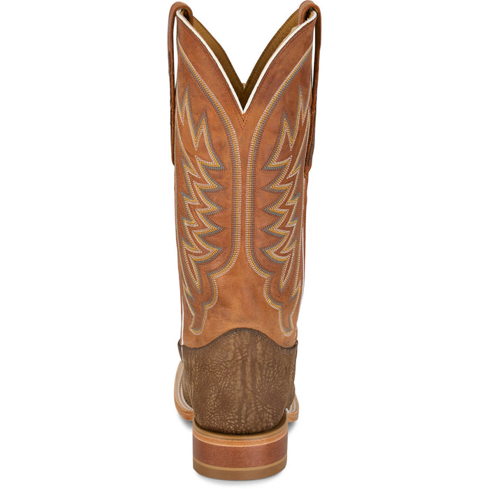 Justin Mens Cowman 13in Shrunken Shoulder Tan Leather CPX Cowboy Boots