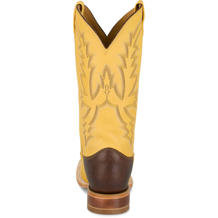 Justin Mens Boston 13in Whitetail Deer Yellow Leather CPX Cowboy Boots
