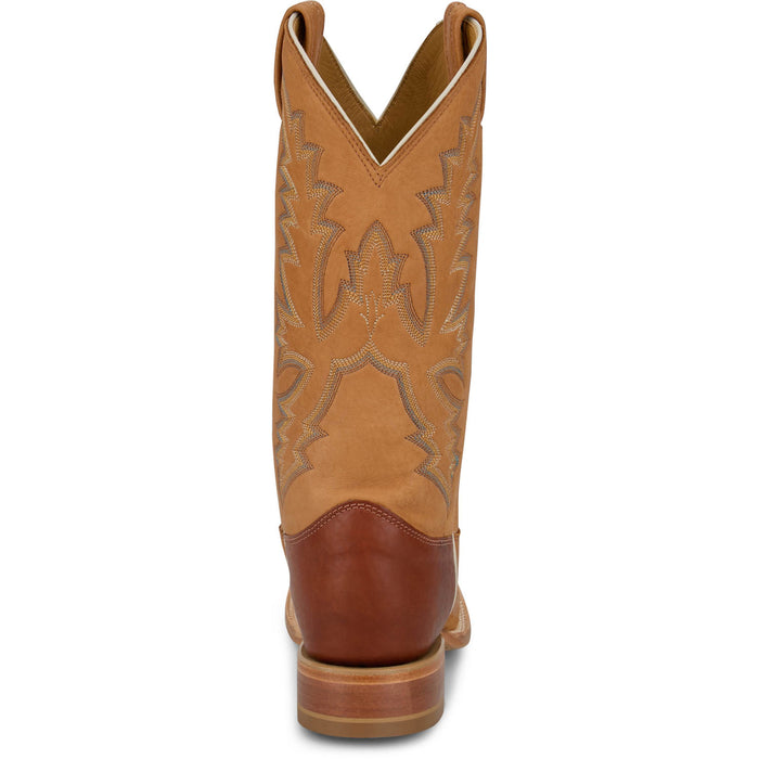Justin Mens Boston 13in Whitetail Deer Cognac Leather CPX Cowboy Boots