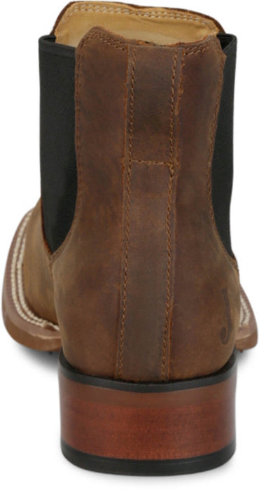 Justin Mens Crazy Buck 6in Brown Leather Frontier Chelsea Boots