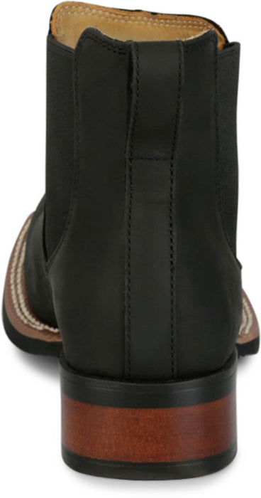 Justin Mens Crazy Buck 6in Black Leather Frontier Chelsea Boots