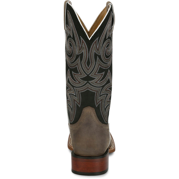 Justin Mens May Day Charcoal Cowhide Frontier Cowboy Boots