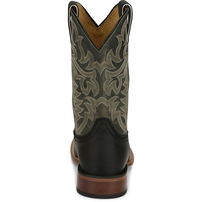 Justin Mens Disco Man 11in Western Midnight Leather Frontier Cowboy Boots