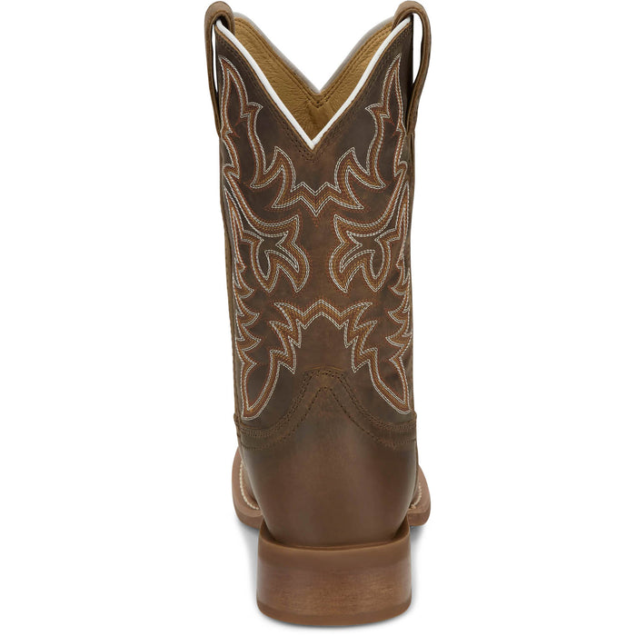 Justin Mens Wild Bill 11in Western Khaki Leather Frontier Cowboy Boots