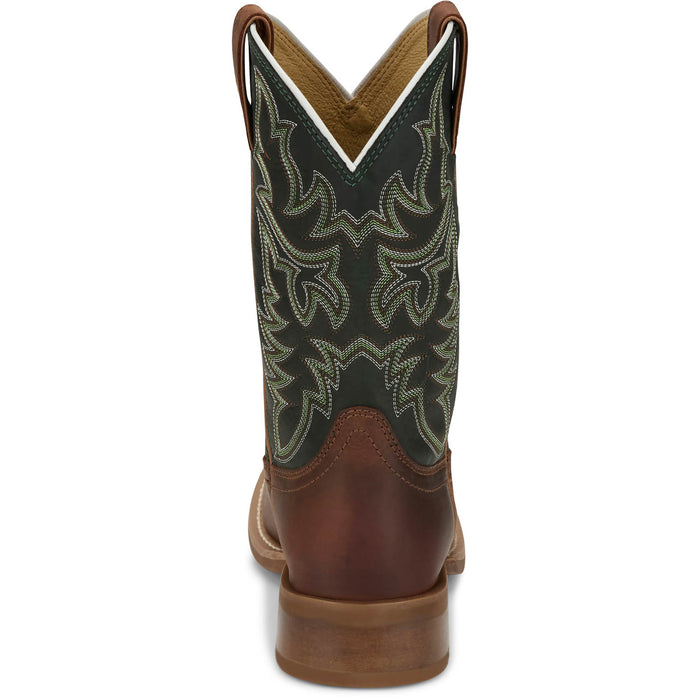 Justin Mens Wild Bill 11in Western Brown Leather Frontier Cowboy Boots