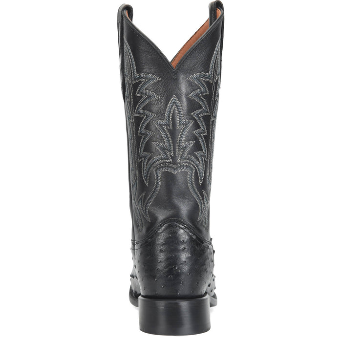 Justin Mens Rancher Obsidian Ostrich Skin George Strait Cowboy Boots