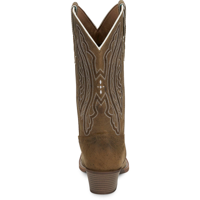 Justin Womens Rae Taupe Leather Cowboy Boots