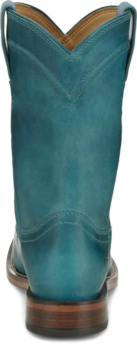 Justin Womens Holland Turquoise Leather Cowboy Boots
