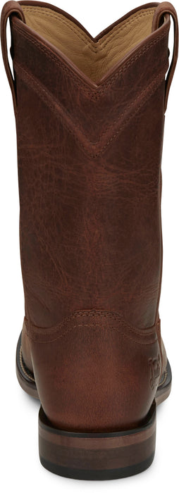 Justin Mens Braswell Brown Leather Cowboy Boots