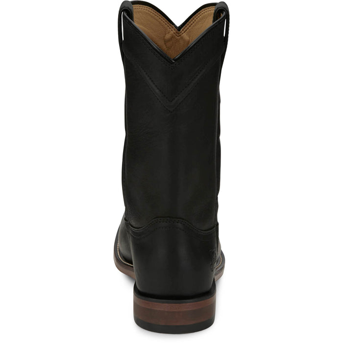 Justin Mens Braswell Black Leather Cowboy Boots