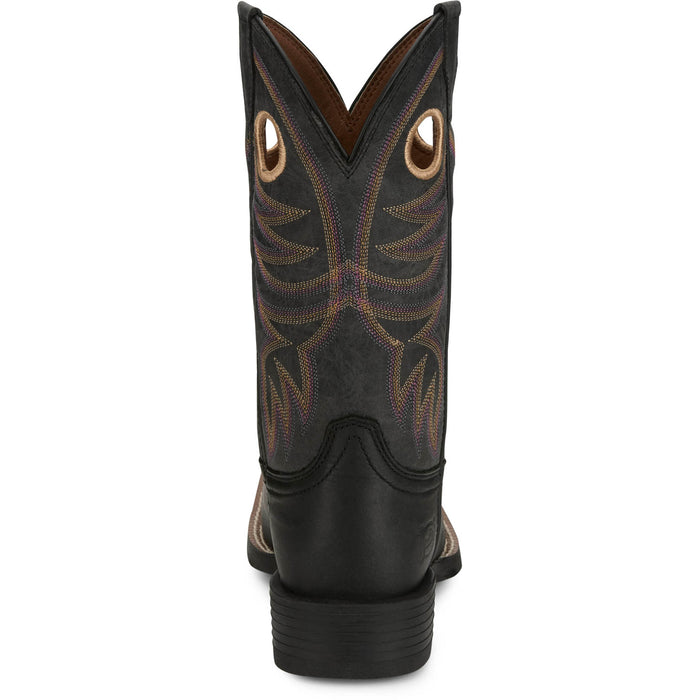 Justin Womens Dixie Black Leather Cowboy Boots