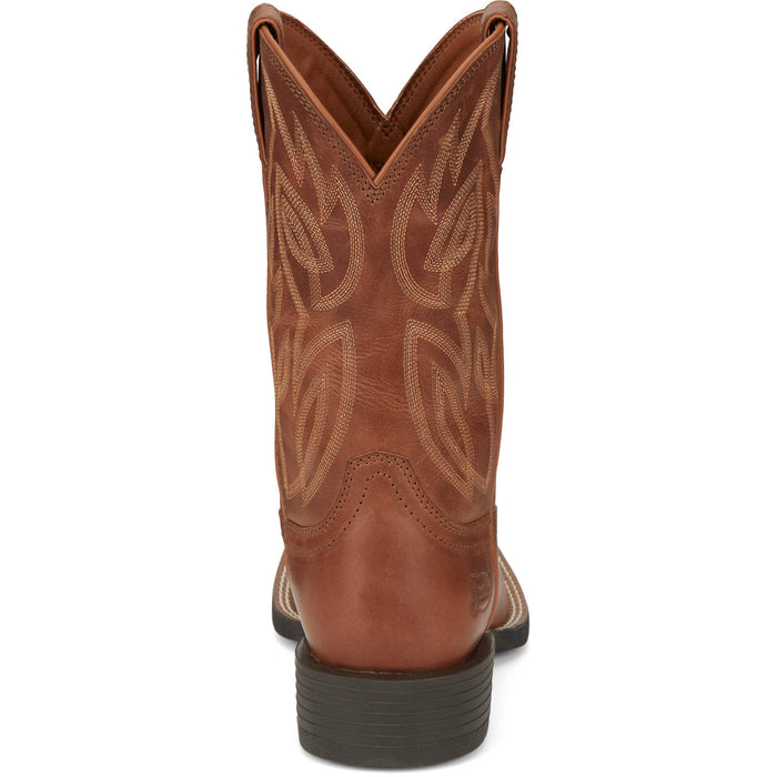 Justin Mens Canter 11in Western Hazel Brown Water Buffalo Cowboy Boots