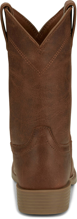 Justin Womens Blain 10in Roper Chocolate Leather Cowboy Boots