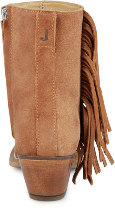 Justin Womens Bev 7in Bootie Brown Suede Fringe Ankle Boots