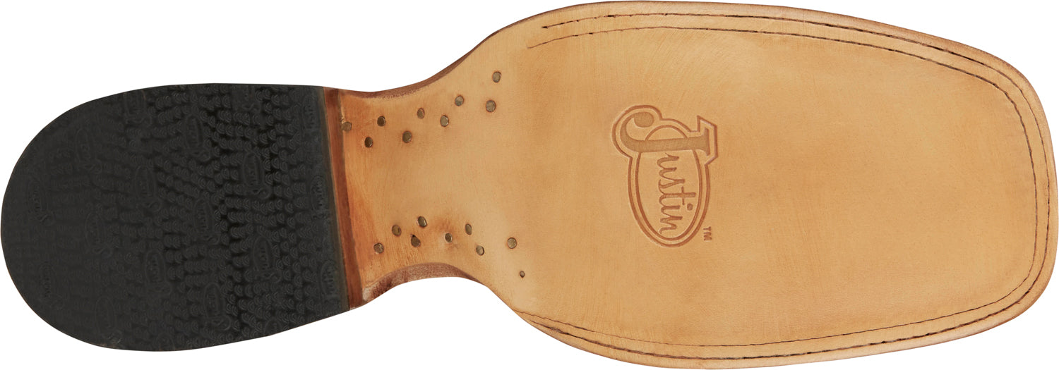 Justin Mens Three Bars AQHA Brandy Smooth Ostrich Cowboy Boots