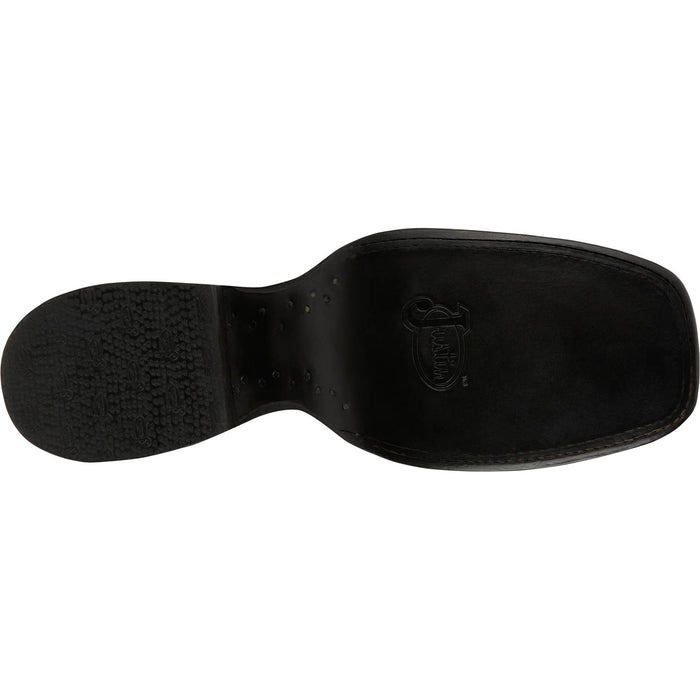 Justin Mens Three Bars AQHA Black Smooth Ostrich Cowboy Boots