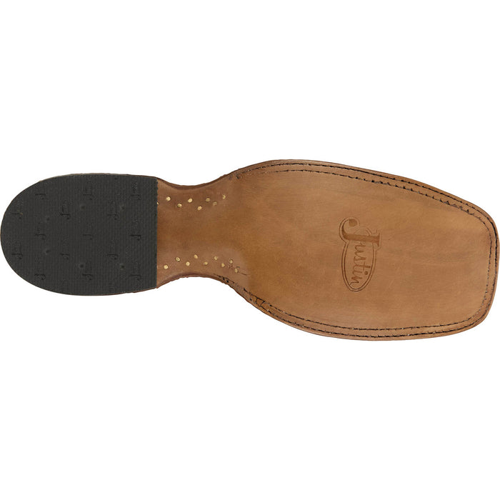 Justin Mens Rancho 11in Western Butterscotch Leather Bent Rail Cowboy Boots