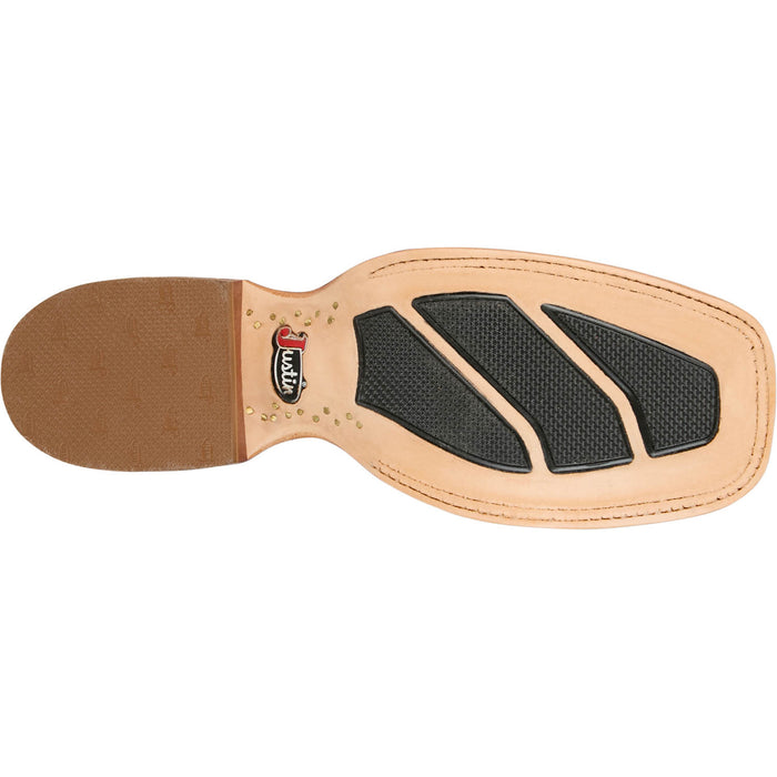 Justin Mens Burchett 13in Western Chocolate/Red Goat Leather CPX Cowboy Boots